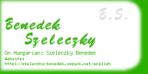 benedek szeleczky business card